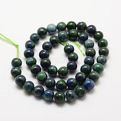 Natural Chrysocolla and Lapis Lazuli Beads Strands&nbsp;G-G735-07-4mm
