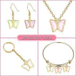 12Pcs 6 Colors Alloy Glass Pendants&nbsp;GLAA-YW0005-67