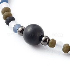 Adjustable Natural Black Agate Beads Nylon Thread Braided Bead Bracelets&nbsp;BJEW-JB06453-01