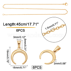 DIY 304 Stainless Steel Pendant Necklace Making Kits&nbsp;DIY-UN0002-14G