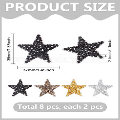8Pcs 4 Styles Star Hotfix Rhinestone&nbsp;DIY-LP0001-40