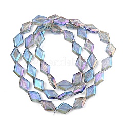 Electroplate UV Plating Glass Beads Strands&nbsp;EGLA-B010-01A-HP04