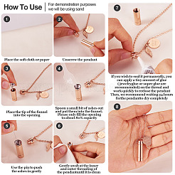 1Pc 304 Stainless Steel Column Urn Ashes Necklace&nbsp;DIY-TA0010-14A