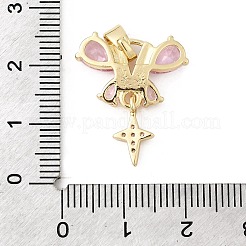 Brass Micro Pave Cubic Zirconia Pendants&nbsp;KK-C141-03G