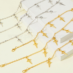 4Pcs 2 Colors Brass Flat Oval Cable Chains Boot Strap Chains&nbsp;HJEW-HS00061