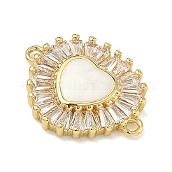 Brass Pave Clear Cubic Zirconia Connector Charms&nbsp;KK-A293-12G-04