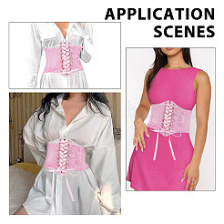 PVC Lace Up Elastic Corset Belts with Polyester Ribbon for Women&nbsp;AJEW-WH0678-79B