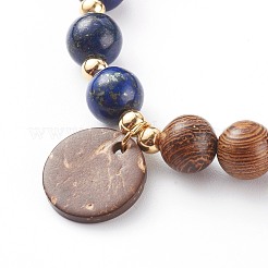 Wood Bead & Stone Bracelet&nbsp;BJEW-JB06104