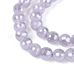 Electroplate Opaque Solid Color Glass Beads Strands&nbsp;GLAA-TAC0009-05B-01