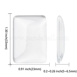 Transparent Rectangle Glass Cabochons&nbsp;GGLA-R025-33x23