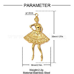 304 Stainless Steel Pendants&nbsp;STAS-OY014-70G