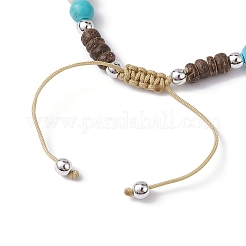 Starfish & Tortoise Synthetic Turquoise Braided Bead Anklets&nbsp;AJEW-AN00564-02