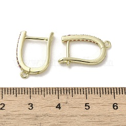 Brass Micro Pave Cubic Zirconia Hoop Earring Findings&nbsp;KK-C048-11G