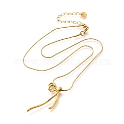 304 Stainless Steel Bowknot Pendant Snake Chain Necklaces for Women&nbsp;NJEW-U031-13G