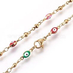 304 Stainless Steel Rosary Bead Necklaces&nbsp;LS-NJEW-E133-01G