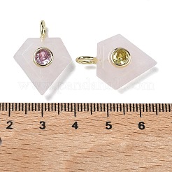 Natural Rose Quartz Faceted Pendants&nbsp;G-F819-03G-07