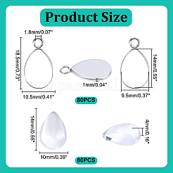 Teardop DIY 304 Stainless Steel Pendant Making Kit&nbsp;DIY-HY0002-44