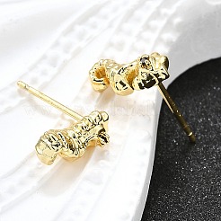 Brass Stud Earrings&nbsp;LS-EJEW-H157-01G-01