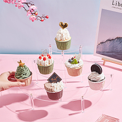 3-Tier Acrylic Semicircle Dessert Display Risers&nbsp;ODIS-WH0329-39