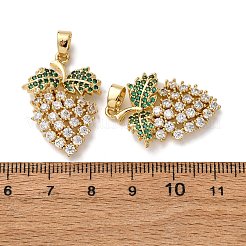 Brass Micro Pave Cubic Zirconia Pendants&nbsp;KK-A271-08B-G
