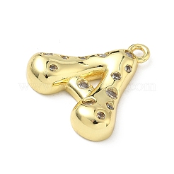 Brass Micro Pave Clear Cubic Zirconia Pendants&nbsp;KK-I476-02G