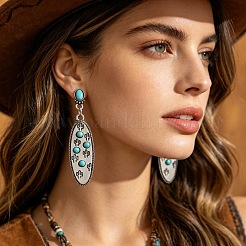 Alloy Resin Stud Dangle Earrings&nbsp;WGDAB08-01