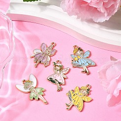 10Pcs 5 Styles Rack Plating Alloy Enamel Pendants&nbsp;ENAM-FP0002-44