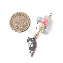 Imitation Pearl Acrylic & Alloy Enamel Big Pendants&nbsp;PALLOY-JF04991