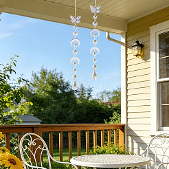 2Pcs Glass Teardrop Window Hanging Suncatchers&nbsp;HJEW-TADJ0019