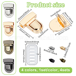 4 Bags 4 Colors Arch Shaped Alloy Purse Locks&nbsp;FIND-NB0006-43