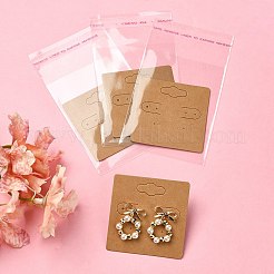 30Pcs Kraft Paper Earring Display Cards with Hanging Hole&nbsp;EDIS-YW0001-05