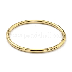 PVD Vacuum Plating 202 Stainless Steel Plain Round Ring Hinged Bangles for Women Men&nbsp;BJEW-M317-06E-G