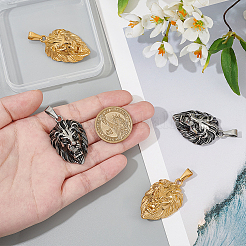 4Pcs 2 Colors 304 Stainless Steel Pendants&nbsp;STAS-UN0059-72
