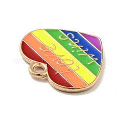 Pride Rainbow Alloy Enamel Pendants&nbsp;ENAM-G208-07KCG