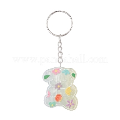 Bear/Rabbit Printed Opaque Acrylic Pendant Keychain&nbsp;KEYC-JKC00482