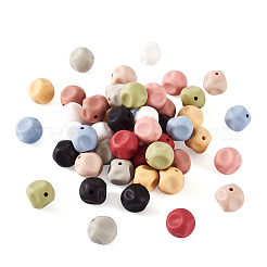 60Pcs 10 Colors Cube Food Grade Eco-Friendly Silicone Focal Beads&nbsp;SIL-TA0001-54A