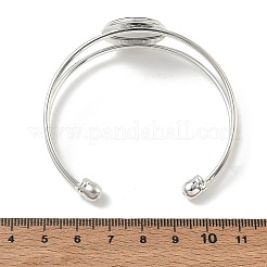 Natural Abalone Shell Paua Shell Flat Round Brass Open Cuff Bangles&nbsp;BJEW-JB14484