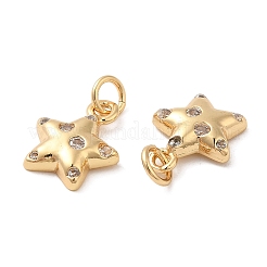 Rack Plating Brass Micro Pave Clear Cubic Zirconia Charms&nbsp;KK-I706-17G