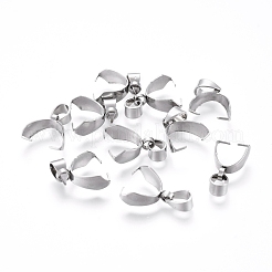 Tarnish Resistant 201 Stainless Steel Pendant Pinch Bails&nbsp;STAS-E437-28P