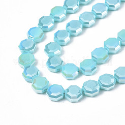 Electroplate Opaque Solid Color Glass Beads Strands&nbsp;EGLA-N002-27-A05