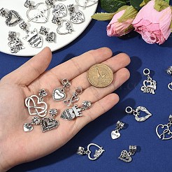 30Pcs 15 Styles Tibetan Style Alloy European Dangle Charms&nbsp;PALLOY-YW00072