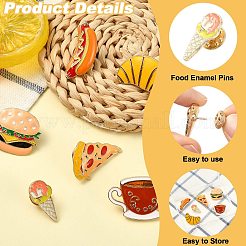 6Pcs 6 Styles Food Series Enamel Pins&nbsp;JEWB-CJ0003-21