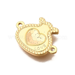 Brass Love Heart Money Bag Connector Charms&nbsp;KK-B152-15G