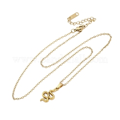 Snake 304 Stainless Steel Pendant Necklaces&nbsp;NJEW-M096-03G