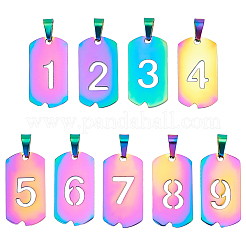 9Pcs 9 Style PVD Vacuum Plating 304 Stainless Steel Pendants&nbsp;STAS-UN0024-06