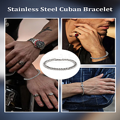 1Pc 304 Stainless Steel Cuban Link Chains Bracelets for Men & Women&nbsp;BJEW-LP0001-13B-P