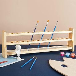 Wood Multi-Use Colorimetrical Cylinder Tube Display Racks&nbsp;ODIS-WH0029-69C