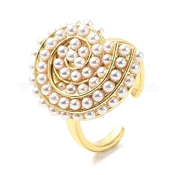 ABS Plastic Pearl Finger Rings&nbsp;RJEW-L128-02G