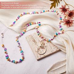 Natural & Synthetic Gemstone Chip Beaded Neck Strap Lanyard&nbsp;HJEW-SW00117