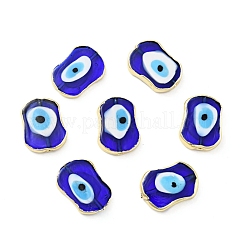 Rack Plating Handmade Evil Eye Lampwork Beads&nbsp;KK-F838-03C-G